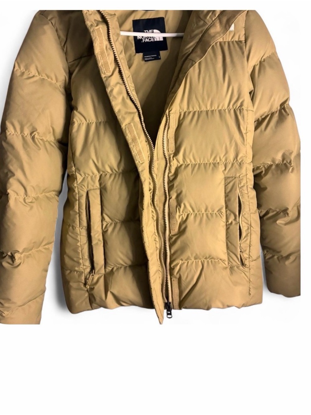 The North Face Kids Hooded Puffer Jacket - Khaki/Tan